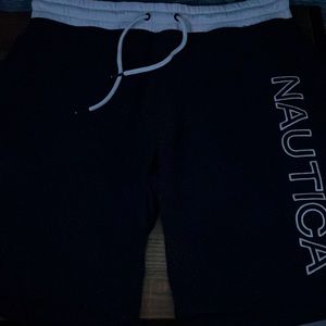 Navy blue and white shorts